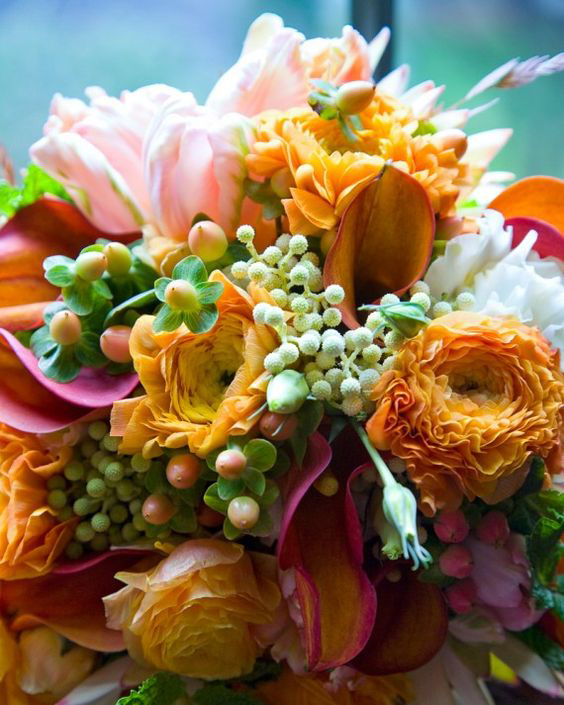 Martha Stewart Weddings Copper Floral Bouquet - Copper & Gold Wedding Styling Inspiration - Yesterday Creative Letterpress - Blog